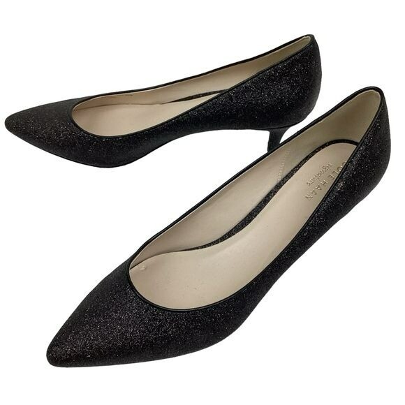 NWOT Cole Haan Julianna Heels Pump 45 Black Glitter Style #W09821