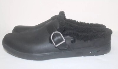 Skechers Black Arch Fit Size 10 Lounge Laid Back Lined Mules Shoes Clogs Women s
