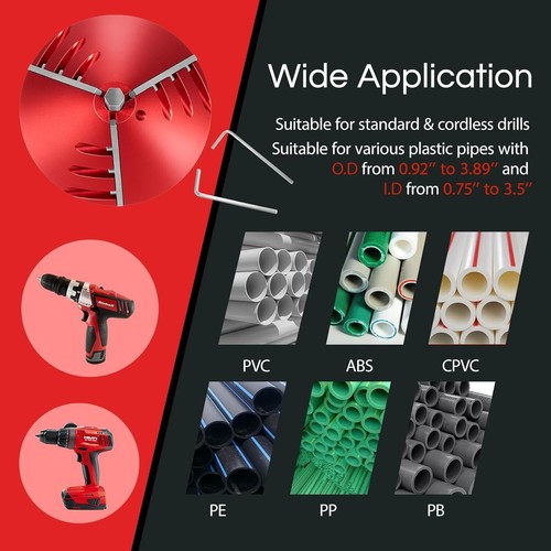 PVC Deburring Tools Inner Outer Reamer Chamfering Machine Burr Remover For Pipe - Picture 10 of 22