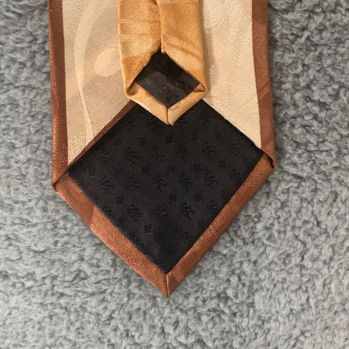 Stacy Adams 58" Necktie 100% Silk Brown Gold & Blue Geometric Tie - Picture 5 of 6
