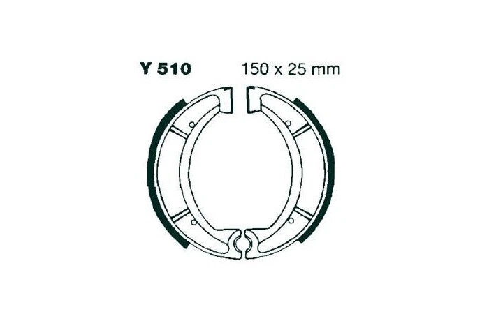Juego de zapatas de freno EBC / tambor de freno trasero Y510 YAMAHA RD 200 DX 1978-1980 Foto 2 de 2