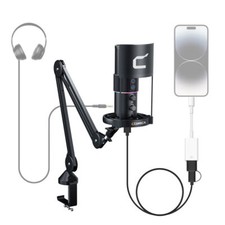 COMICA STA-U2A RGB Cardioid Condenser USB Microphone Arm Sound Card Microphone