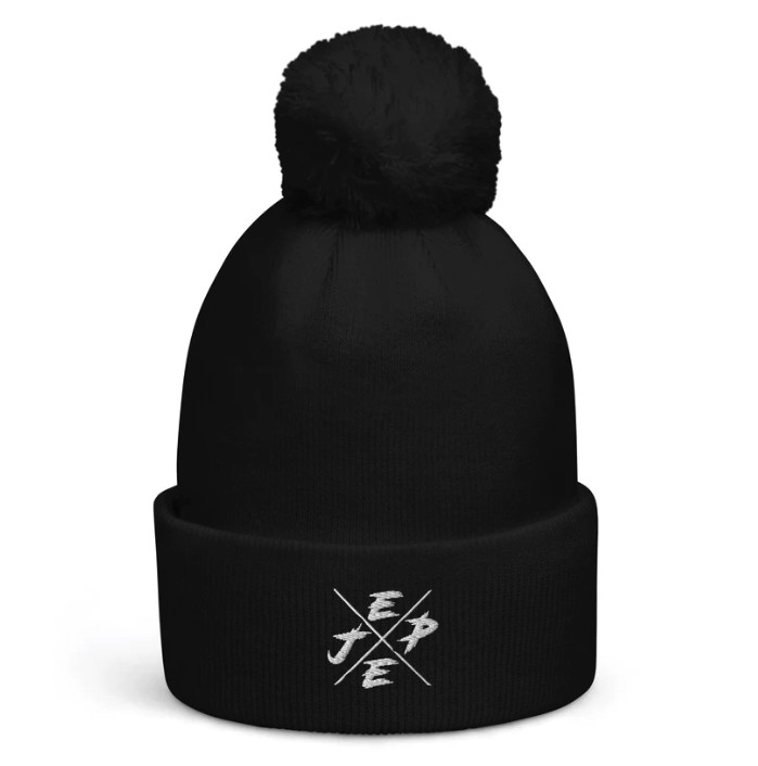 Bonnet Jeep avec pompon noir tricoté hiver bonnet de ski lettrage blanc