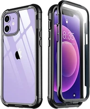 Temdan for iPhone 12 Case iPhone 12 Pro Case with Built-in Screen Protector