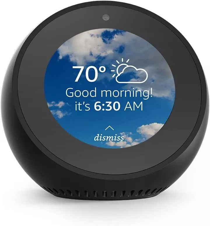 Amazon Echo Spot Smart Assistant Alarm Clock With Alexa 2.5&#034; Display Black | eBay