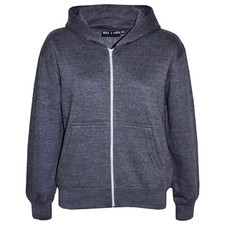 Kids Girls Unisex Plain Fleece Charcoal Hoodie Zip Up Style Zipper Age 2-13 Year