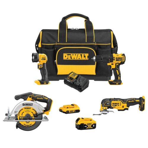 DEWALT DCKSS400D1M1 20V MAX Kit combinado de 4 herramientas de iones de litio sin escobillas (2 Ah/4 Ah) Nuevo