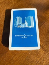 Vintage Sperry Univac Plaza Sealed Advertising Playing Cards in Box Computer