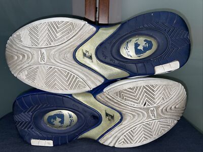 REEBOK MVP Allen Iverson I3 White Navy Leather Slip On Sneakers
