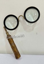 Lupa, 7X Latón Antiguo Portátil con Mango de Madera y Cristal Real, Bes