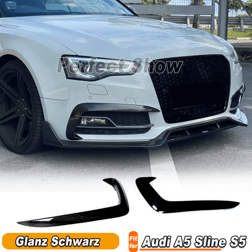 Für Audi A5 Sline S5 2012-16 Glanz Schwarz Flosse Flaps Canard Nebelscheinwerfer - Bild 1 von 8