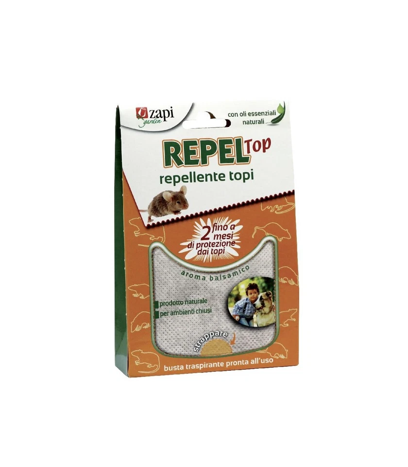 ZAPI GARDEN REPELLENTE NATURALE PER TOPI IN AMBIENTI CHIUSI 2 MESI DI PROTEZIONE BUSTA 50 GR