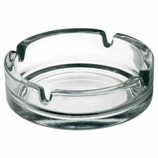 Image of Ashtray Clear Glass Round Stacking Cigarette Smoking 7" 180mm