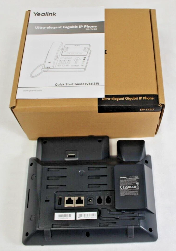Yealink T43U Teléfono IP Gigabit Ultra Elegante Montaje en Pared con Cable SIP-T43U Foto 3 de 4
