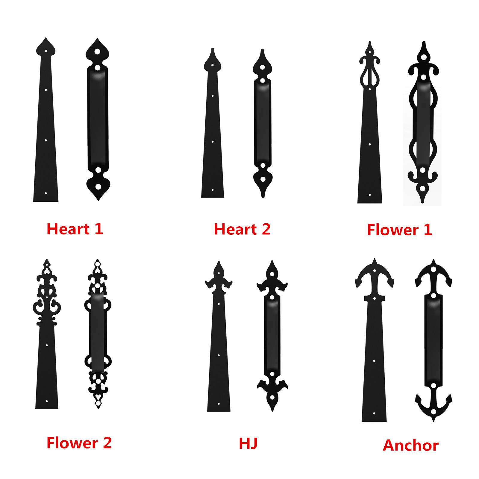 CCJH Decorative Garage Door Accents Handle Hinge Sliding Doors Hardware