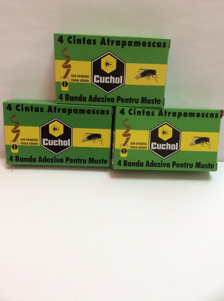 CUCHOL CINTAS ATRAPAMOSCAS 3 X 4 = 12 UNIDADES