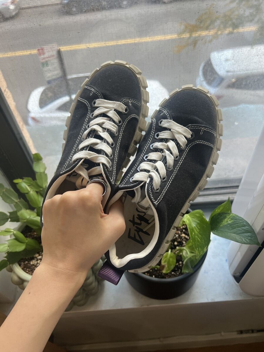 EYTYS Odessa Black Platform Canvas Low Top Sneaker/Trainers EYTYS Odessa Black Platform Canvas Low Top Sneaker/Trainers
