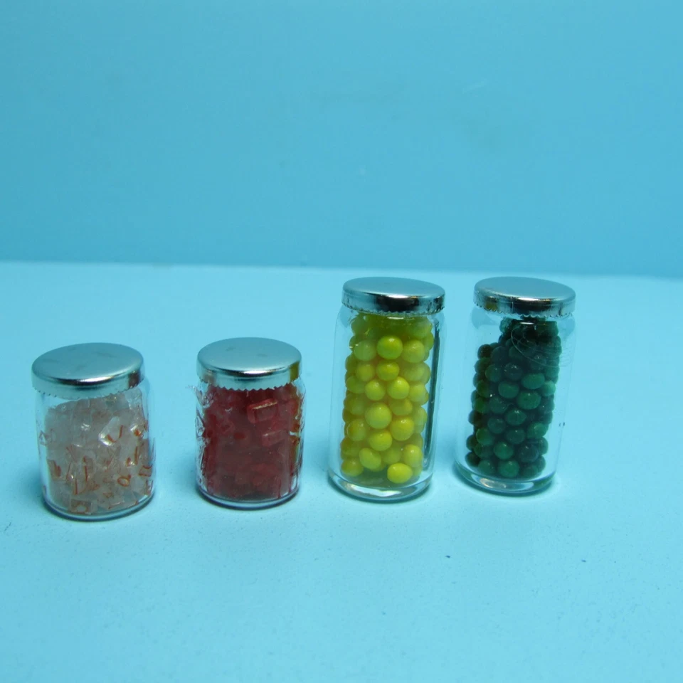 Dollhouse Miniature Chrysnbon Glass Canning Jars Filled with Preserves CB069 - Image 2 of 2