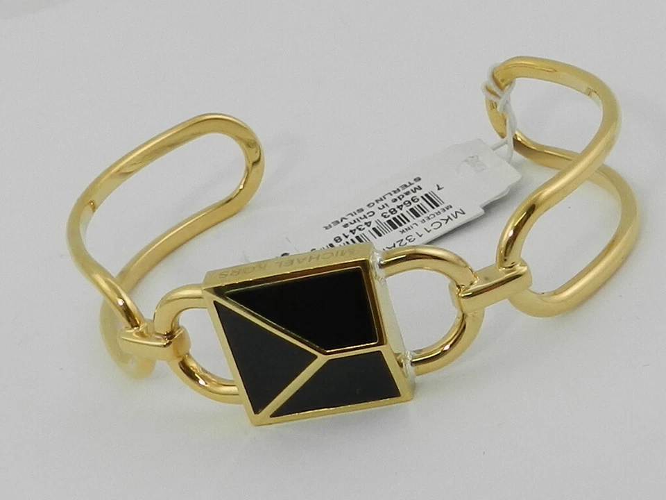 Michael Kors Women's Metallic 14k Gold Over Sterling Silver Mercer Lock Cuff - Image 4 of 4