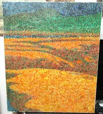 ROLON "SCOTTISH BOG" ORIGINAL ACRYLIC ON CANVAS ABSTRACT LANDSCAPE PAINTING 1975