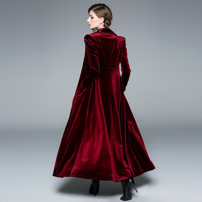 00's opium velvet style trench coat 黒 Black Velvet Trench Coat | Hot Topic