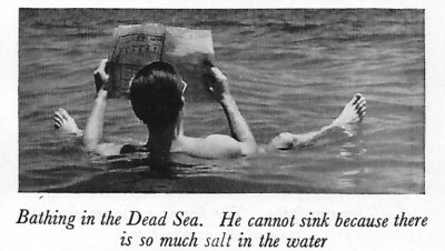 BADEN IM TOTEN MEER KANN NICHT ZU VIEL SALZ SINKEN LESEN UM 1965 CLIP AUSSCHNITT