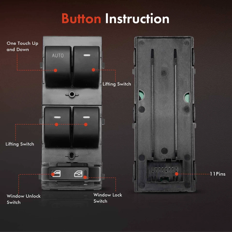 Interruptor de ventana para Ford Flex 2009-2019 Taurus 2010-2012 conductor delantero lado izquierdo Foto 4 de 4
