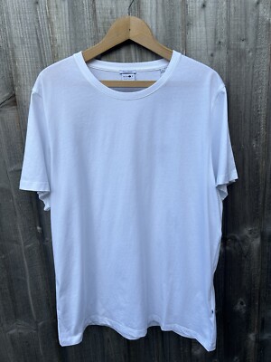 NN07 No Nationality T Shirt Tee White Size XXL Pima Brand New Tab Logo Crew Neck