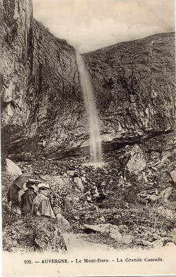 Le Mont Dore - The Great Waterfall - Wooden Bridge, Tourists