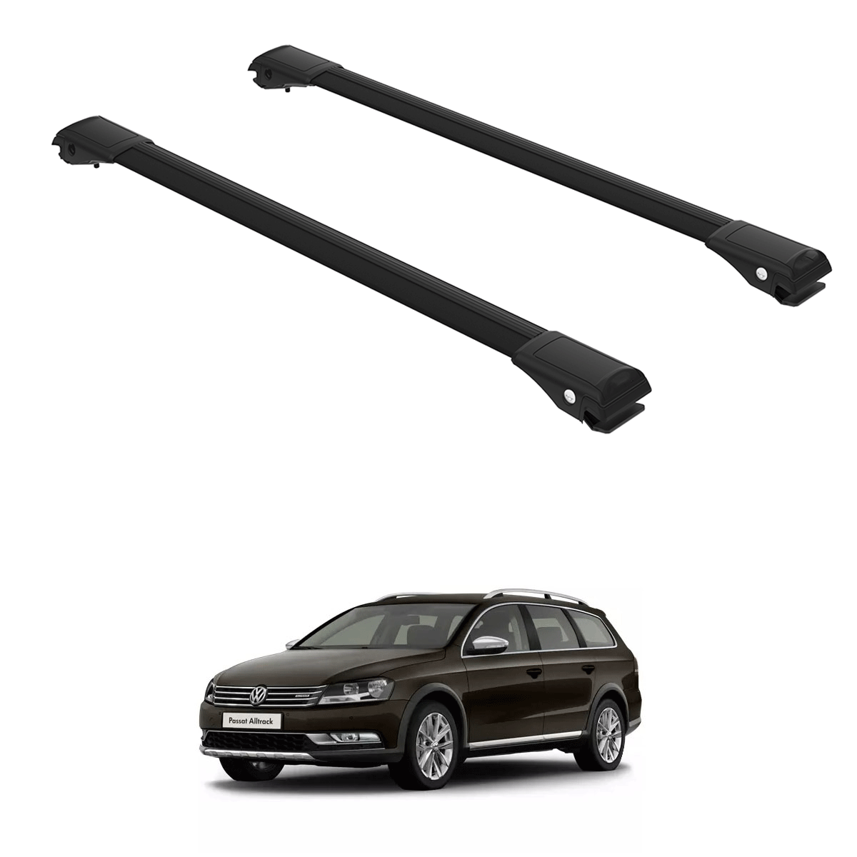 Roof Rack Cross Bars to Volkswagen Golf VII Alltrack Since 2013 Black