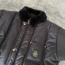 RefrigiWear Iron-Tuff Fleece Collar Polar Jacket In Black (0322T) Size Large