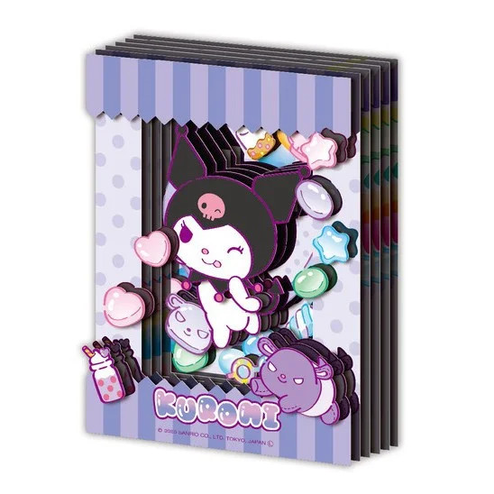 Sanrio Kuromi cadre shadow box Ensky mini diorama en papier 3D