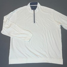 johnnie-O Mens 3XL Sully 1/4 Zip Pullover White Wrinkle Resistant Golf Modal