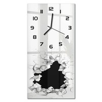 Glasuhr Wanduhr Mit FließEnden Zeigern Loch In Der Wand Schwarze Zeiger 30X60 Cm