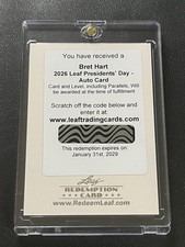 2026 Leaf Metal Presidents Day Brett Hart Unused Redemption Possible 1/1