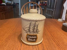 Vintage Captain Black Special Edition, Ceramic Tobacco, Humidor Jar Canister  7”