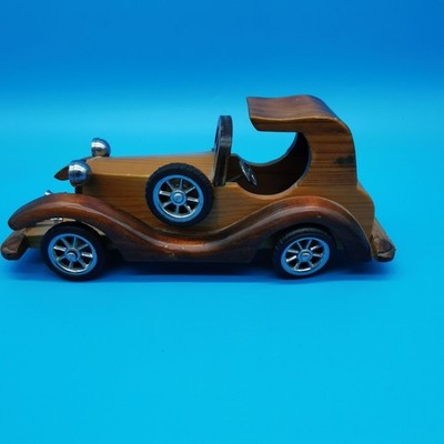 Vintage Holz Modellauto Classic Touring Style 24cm Handarbeit Spielzeug Display Deko