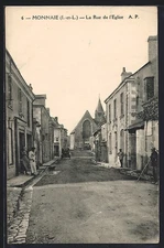 CPA Monnaie, La Rue de l´Eglise 