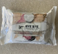 IT Cosmetics Bye Bye Makeup Remover Hydrating Cleansing Wipes 25 Cloths NEW