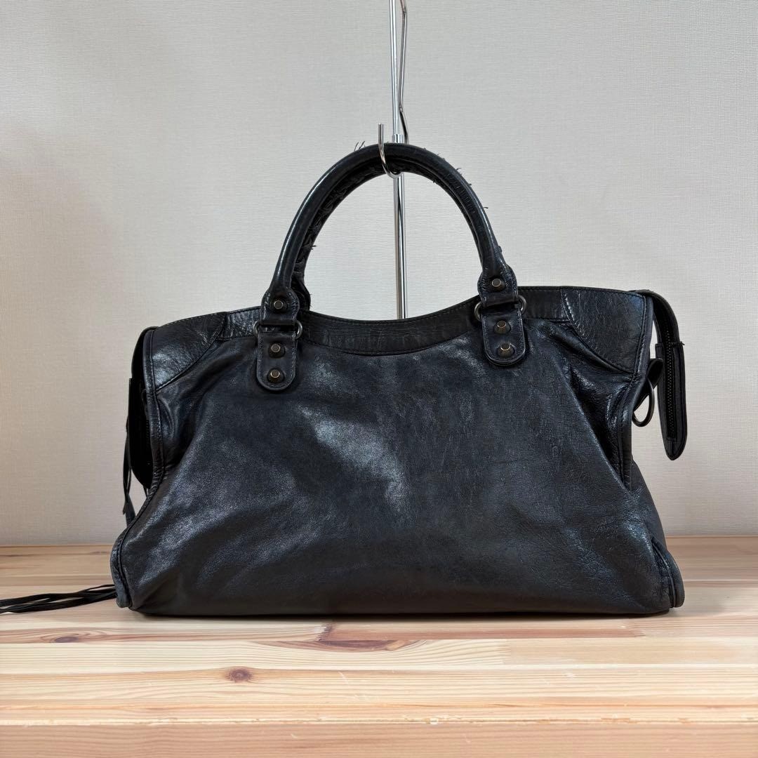 Balenciaga The City Bag 115748 Black Leather 2Way Shoulder Y2K thumbnail 4