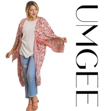 Umgee Boho Duster Kimono Cardigan Size 1XL/2XL