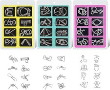 Metal Brain Teaser Puzzles Ring Educational Toys, Steel IQ Games Physics Mind...