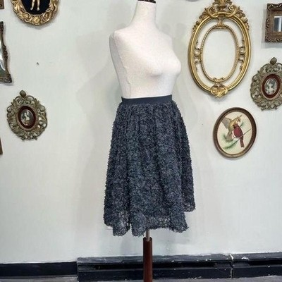 Molo Space Grey 3D Floral Applique Brook Skirt Girls 11/12
