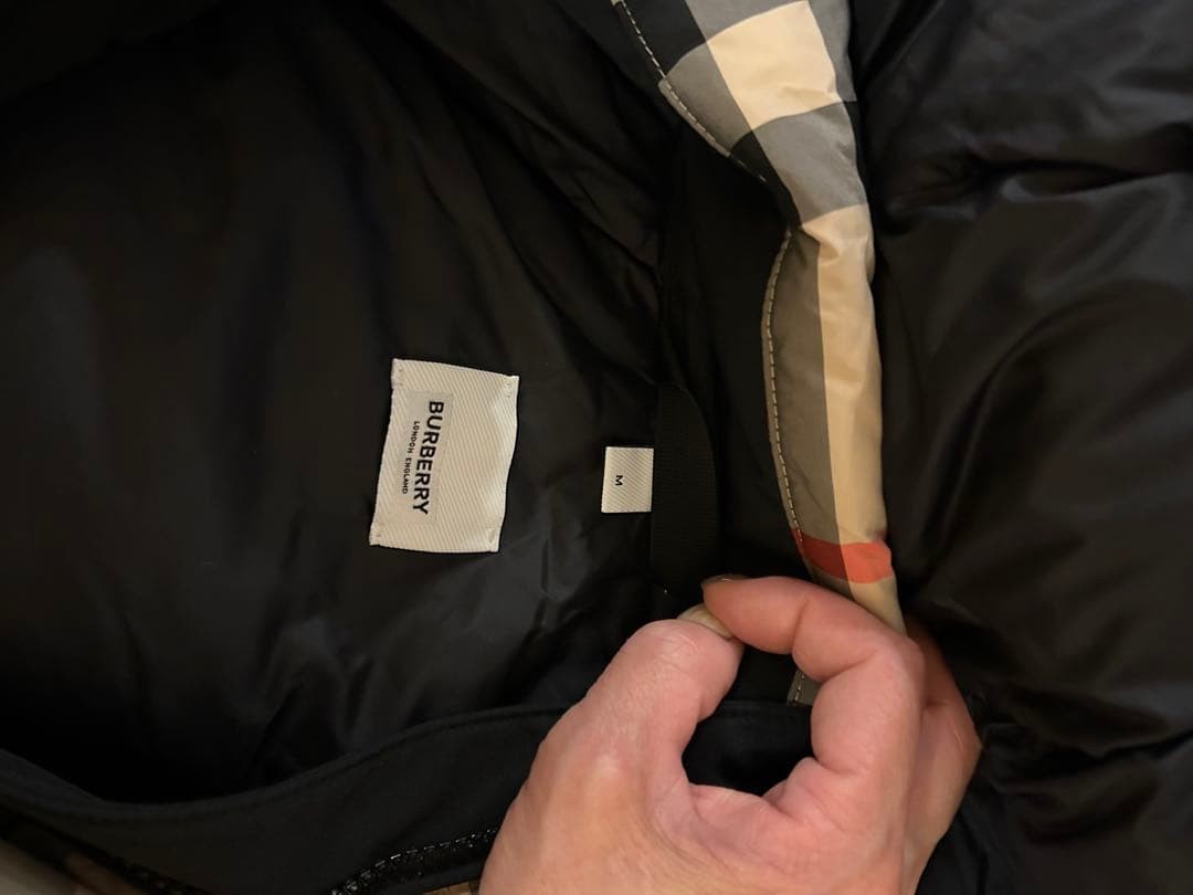 BURBERRY Check Pattern Down Jacket, Black, Women'… - image 3