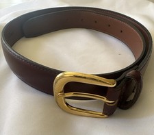 Lucido Aniline Men's Belt Bonded Leather Burgundy Size 32/80 Made in USA Highend