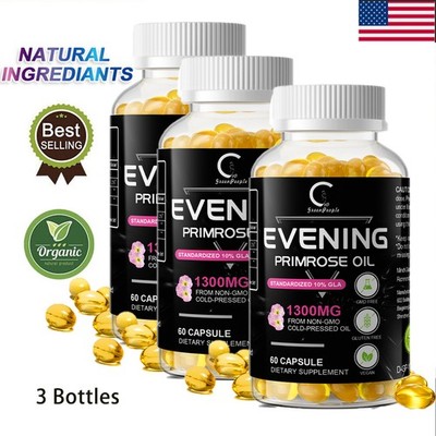 180CT Evening Primrose Oil Capsules 1300MG with GLA -Anti-Aging,Whitening