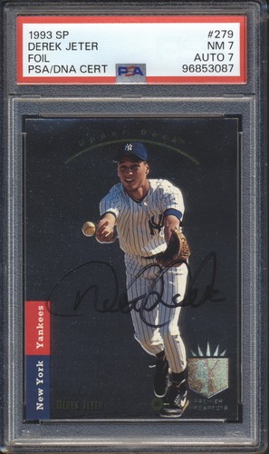 1993 SP AUTO Derek Jeter Signed ROOKIE #279 PSA/DNA Dual Graded 7 / 7 YANKEES