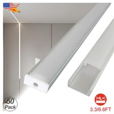 50 Pack 3.3FT 6.6FT Aluminum Led Channel Silver For Kitchen Ceiling Decoration