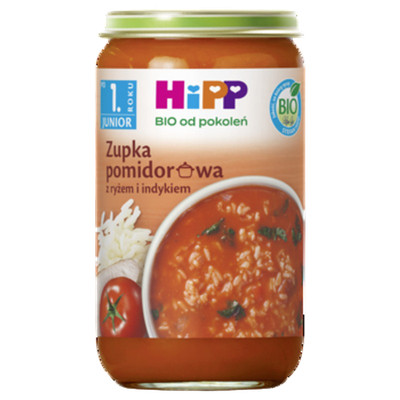 4062300425392 HiPP Zupka pomidorowa z ryżem i indykiem BIO, 250 g Hipp Polska sp