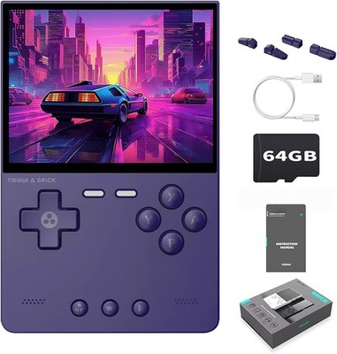 Trimui Brick Handheld Game Console 3.2-inch IPS Screen 3000mAh Built-in 64G TF C